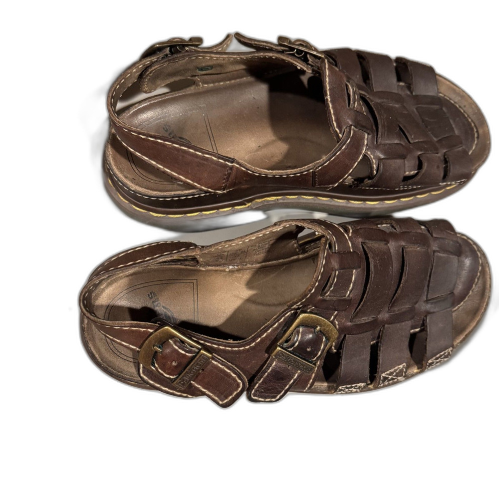 Dr. Martens Fisherman Sandals Brown Leather Chunky Y2K Grunge Men 10 Women 11 - Picture 8 of 9